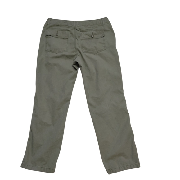 Levis Utility Chino Pants Olive Army Green Size 29 Back Flap Pockets - Picture 6 of 15